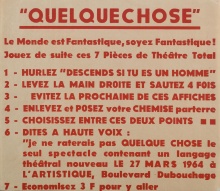 Ben | Affiche annonçant la soirée de performances "Quelquechose", 1964  | © Ben - ADAGP, Paris 2012 | courtesy Marcel Alocco